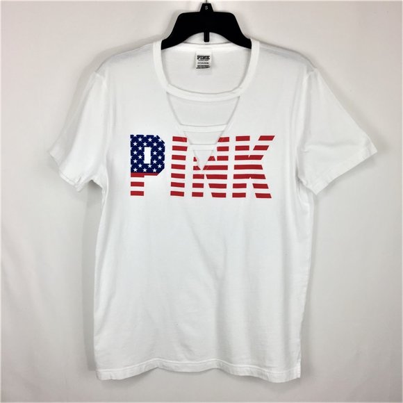 PINK Victoria's Secret Tops - Pink Victoria's Secret V cutout graphic top